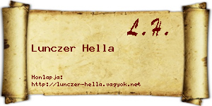 Lunczer Hella névjegykártya